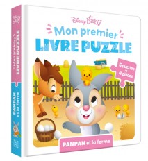 DISNEY BABY - Mon Premier Livre Puzzle - 5 puzzles 4 pièces - Panpan et la ferme