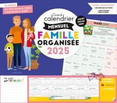 Grand calendrier mensuel Famille organisée 2025