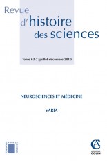Revue d'histoire des sciences - Tome 63 (2/2010) 