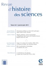 Revue d'histoire des sciences - Tome 64 (1/2011) Varia