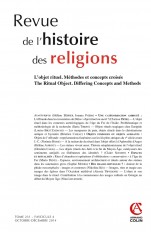 Revue de l'histoire des religions - Tome 231 (4/2014) L'objet rituel. Concepts et méthodes croisés