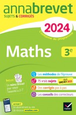 Annales du brevet Annabrevet 2024 Maths 3e
